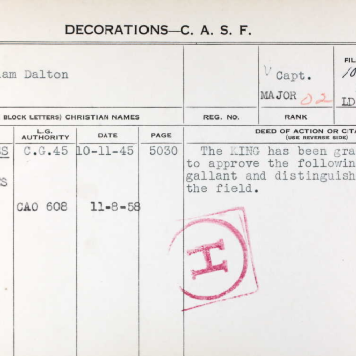 Decorations - C.A.S.F Little, William Dalton, 1945, Library and Archives Canada Decorations - C.A.S.F Little, William Dalton