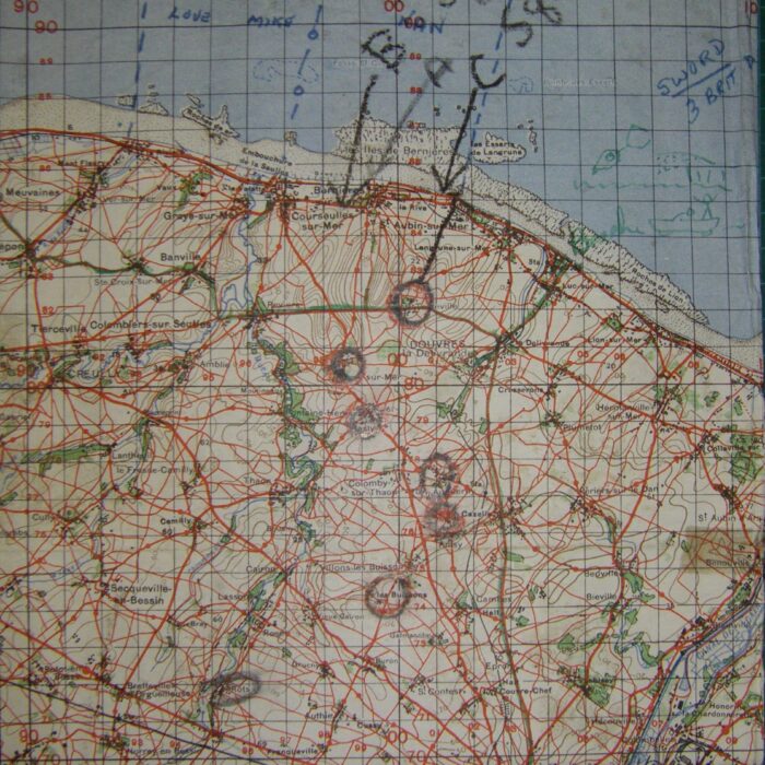 Fort Garry Horse D-Day Field Map, 1944, Fort Garry Horse, Juno Beach A colour map of where each squadron would be stationed for the D-Day invasion