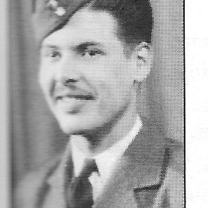 Jack Norquay, 1943, Veterans Canada A black and white image of a young man in military uniform. He looks to the left of the camera and smiles