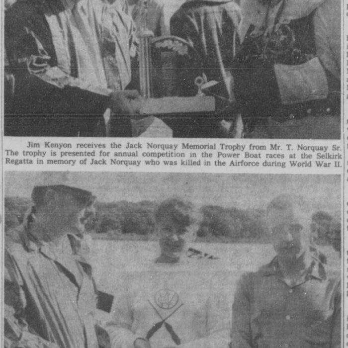 Jack Norquay Trophy, 1959, Selkirk Enterprise Jack Norquay Trophy