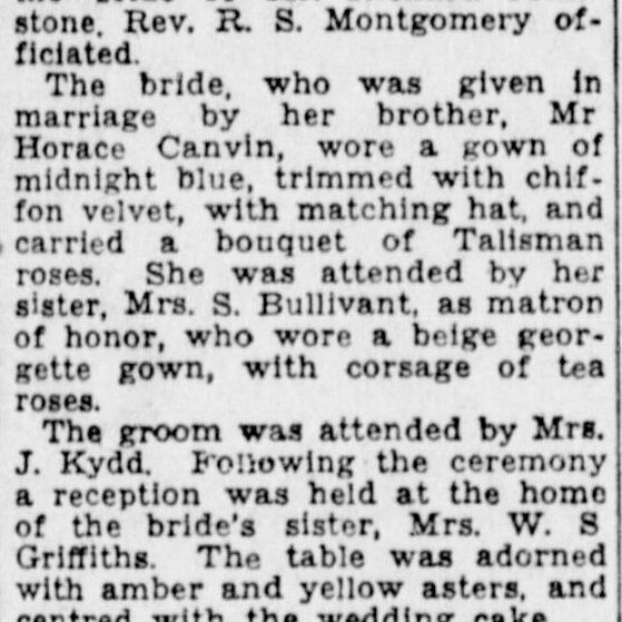 Johnstone Canvin, 1932, Winnipeg Tribune Johnstone Canvin