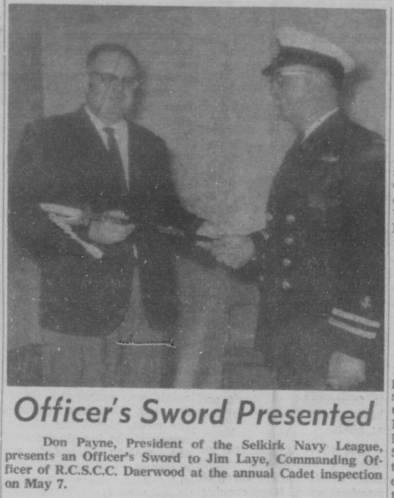 Officer's Sword Presented