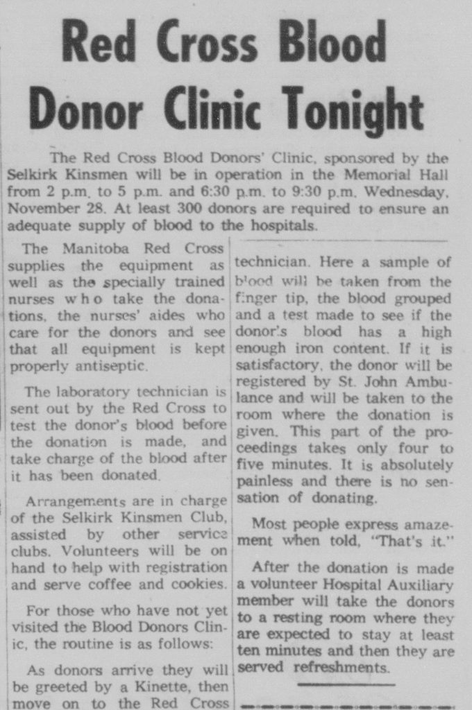 Red Cross Blood Donor Clinic Tonight