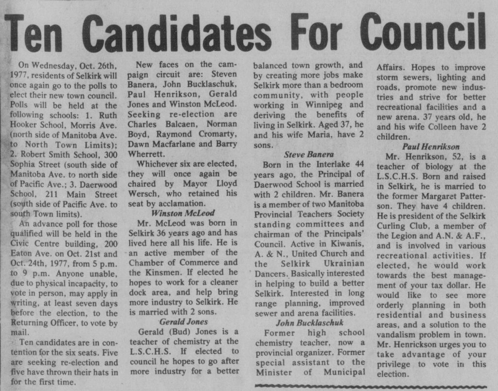 Ten Candidates for Council