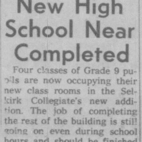New High School Near Completed, 1961, Selkirk Enterprise New High School Near Completed