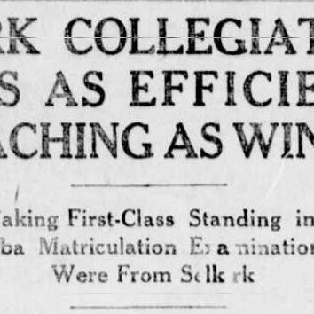 Selkirk Collegiate Gives As Efficient Teaching As Winnipeg, 1913, Winnipeg Tribune Selkirk Collegiate Gives As Efficient Teaching As Winnipeg