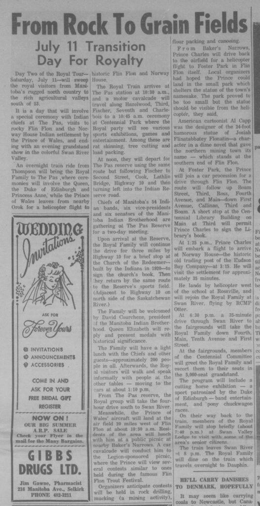 Pre-media Coverage of the Visit of the Royal Family to Manitoba