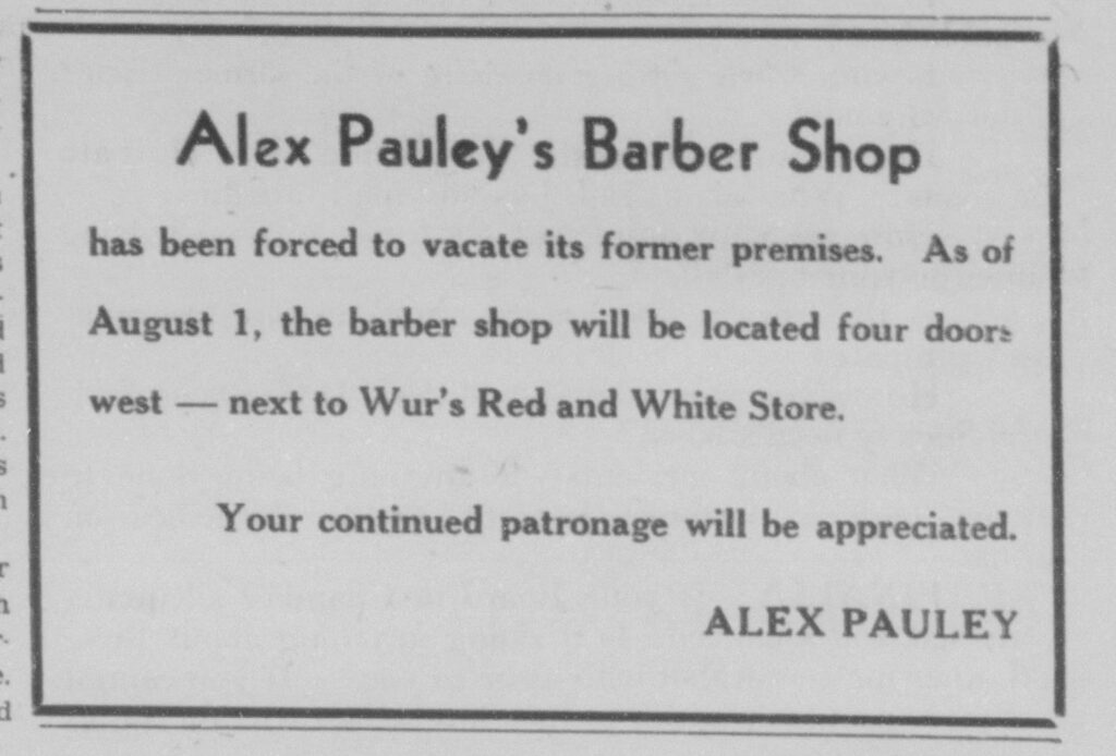 Alex Pauley's Barber Shop is Forced to Vacate