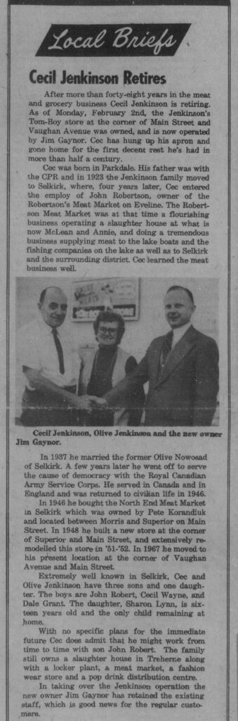 Cecil Jenkinson Retires