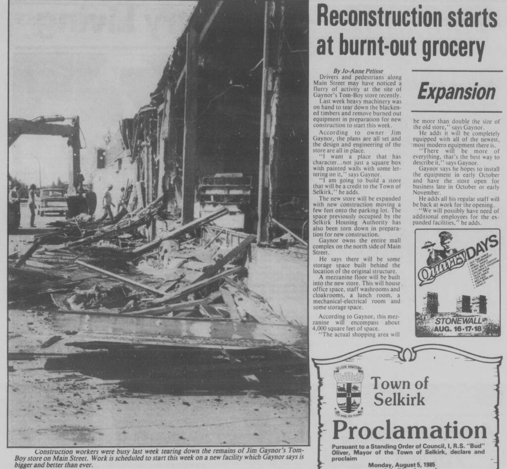 Reconstruction Starts at Burnt-out Grocery
