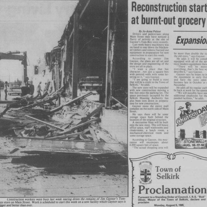 Reconstruction Starts at Burnt-out Grocery