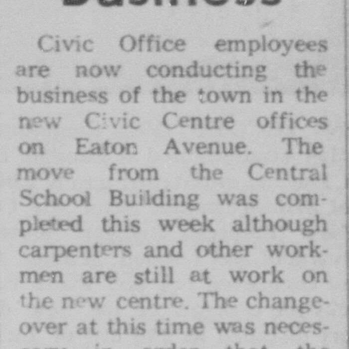 Civic Centre Opens for Business, 1960, Selkirk Enterprise Civic Centre Opens for Business