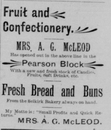 Fruit and Confectionery Mrs. A.G. McLeod