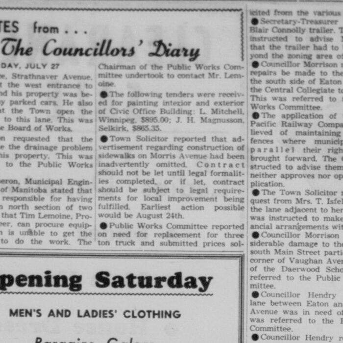 Hi-Lites from the Councillors' Diary, 1953, Selkirk Enterprise Hi-Lites from the Councillors' Diary
