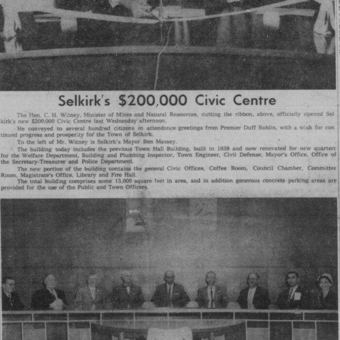 Selkirk $200,000 Civic Centre, 1960, Selkirk Enterprise Selkirk $200,000 Civic Centre