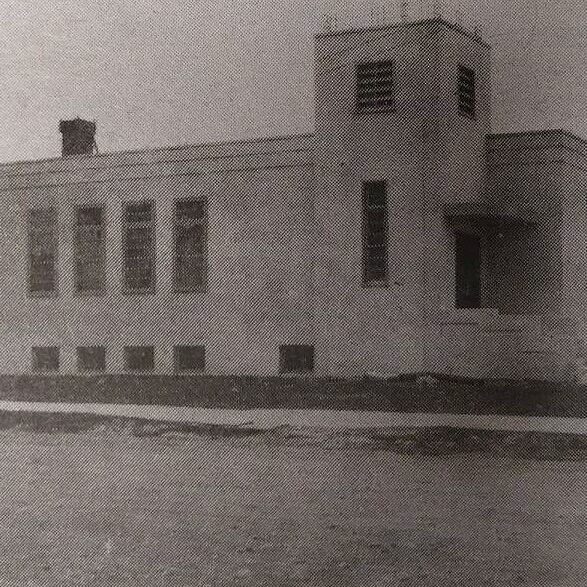 New Town Hall, 1939, Selkirk Enterprise Black and white photo of civic office from one side. The building is