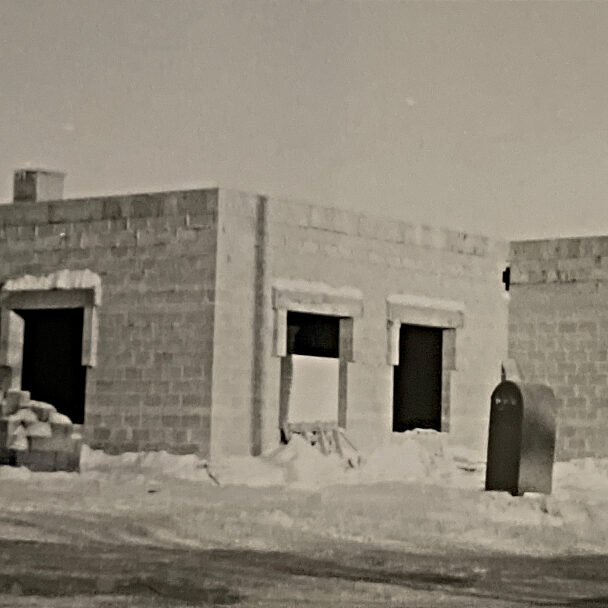 Selkirk Civic Offices Are Going Up, 1983, Selkirk Enterprise Black and white photo of civic office mid construction