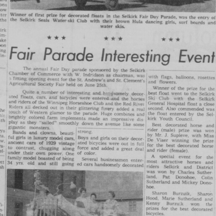Post Parade Coverage, 1960, Selkirk Enterprise Post Parade Coverage