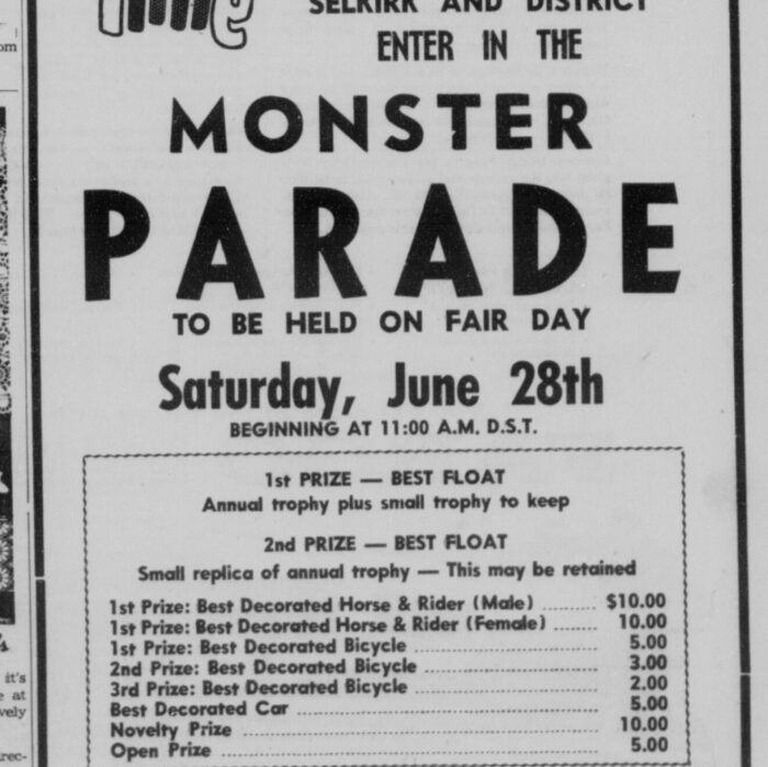 The Fair Day Parade Has Been a Long-time Cherished Tradition, 1958, Selkirk Enterprise The Fair Day Parade Has Been a Long-time Cherished Tradition, 1958, Selkirk Enterprise