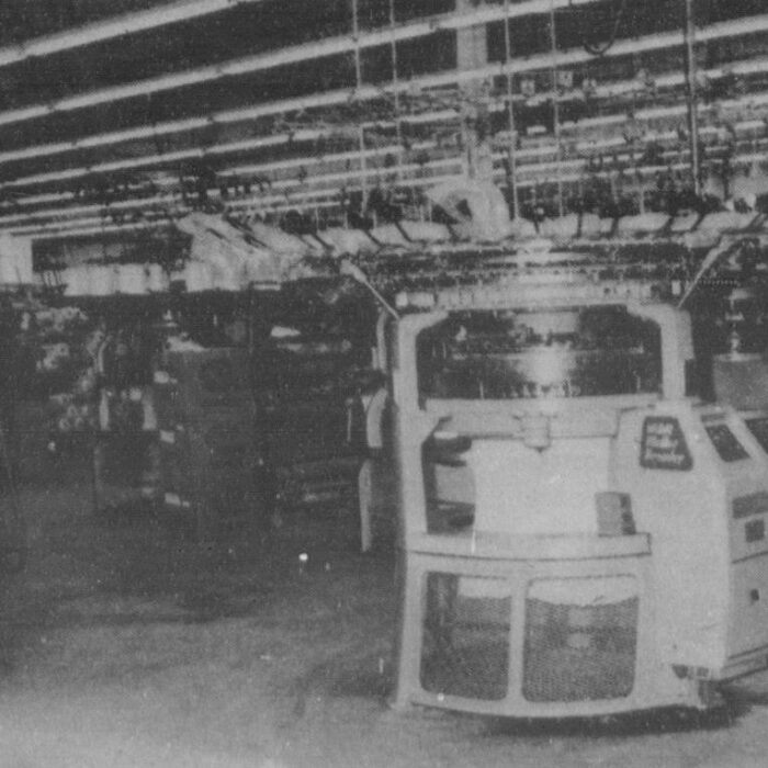 Inside the Plant, 1974, Selkirk Enterprise Black and white photo of the inside of a fabric plant
