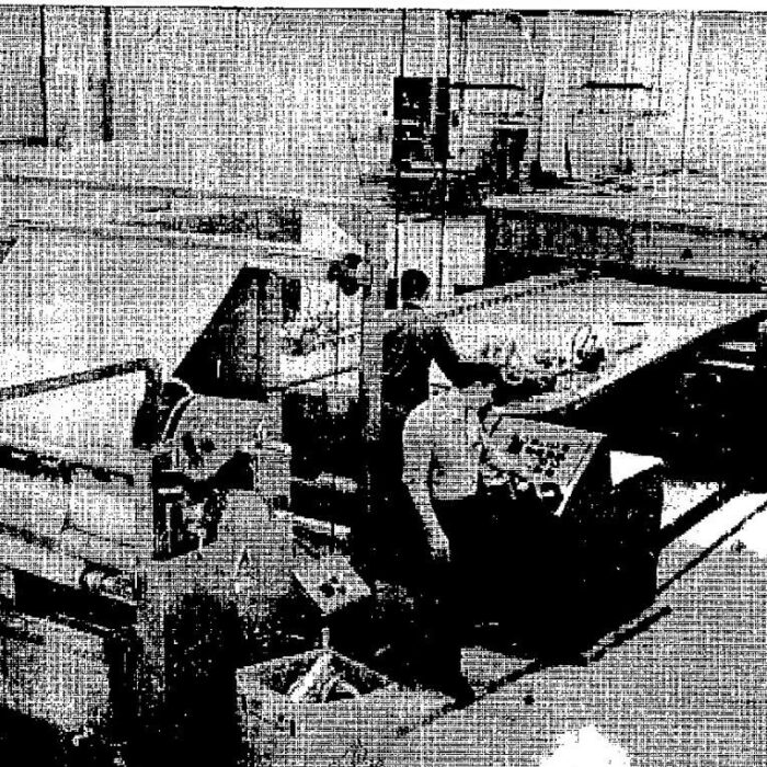 Inside the Selkirk Plant, 1969, Winnipeg Free Press Black and white photo of the interior of Electro-Knit