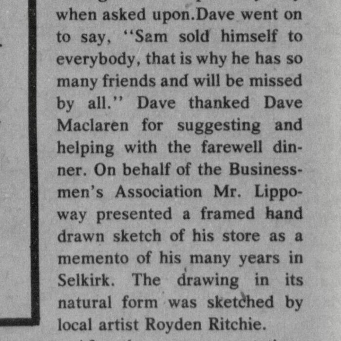 Sam Epstein Farewell Dinner Part Two, 1975, Selkirk Enterprise Sam Epstein Farewell Dinner Part Two