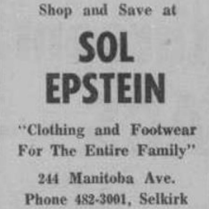 Shop and Save Sol Epstein, 1968, Selkirk Enterprise Shop and Save Sol Epstein